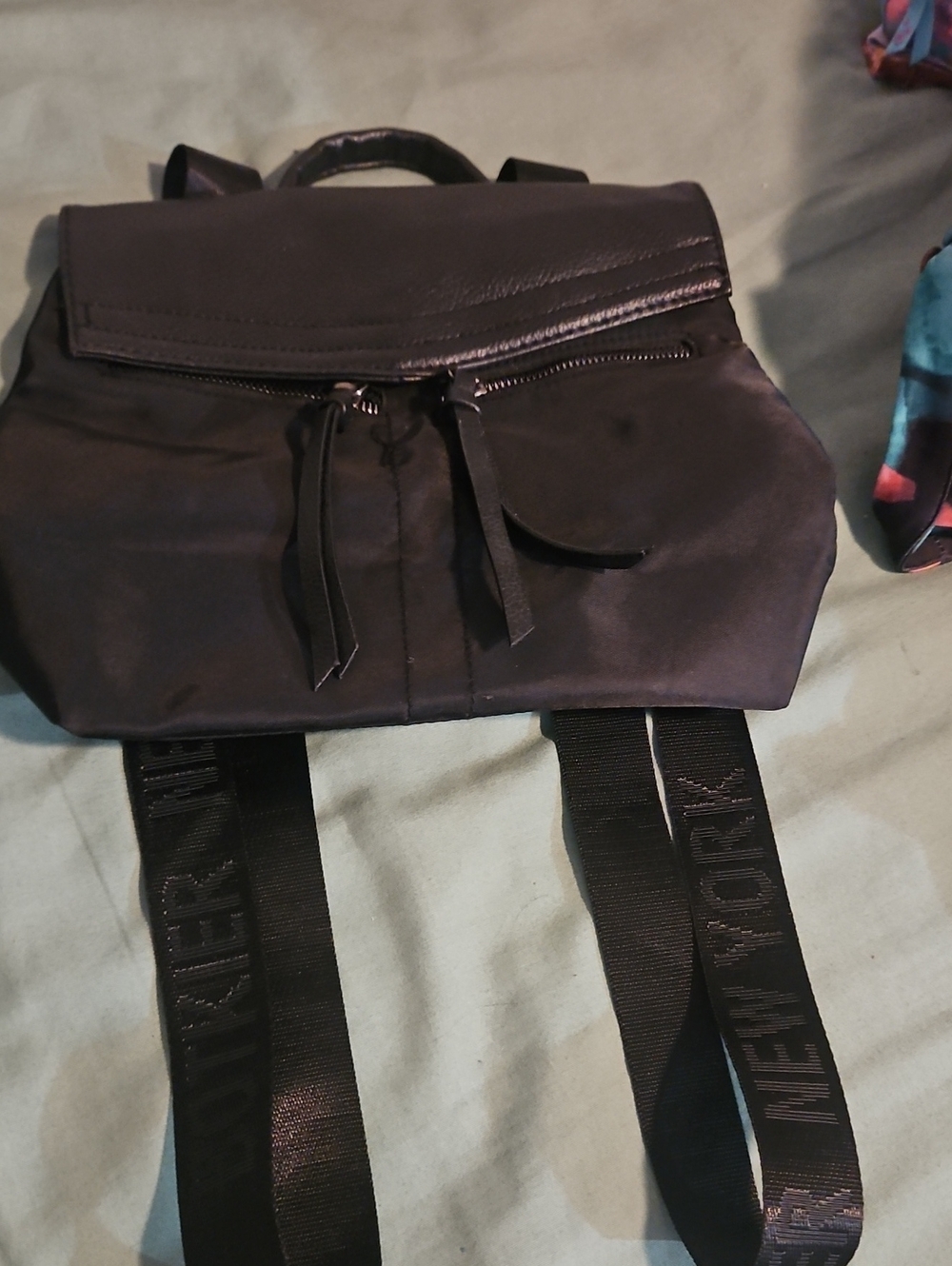Botkier Black Backpack with Branded Straps